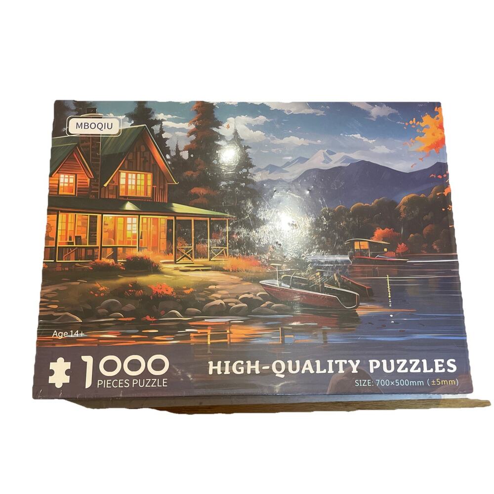 NEW - 1000 Piece Puzzle Titled Moonlight Cabin or Cozy Cabin or Silent Night G12